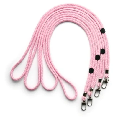 Abbildung von trage.band® langes verstellbares Trageband/Umhängeband mit Karabinerhaken, 4 St weiß rosa
