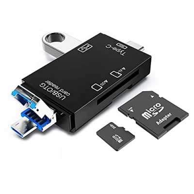 Abbildung von USB C/Micro/USB SD Kartenleser, Seminer 6 in 1 Memory Reader Kamera Viewer SDXC SDHC MMC Micro OTG Adapter Kompatibel für MacBook Computer Tablet Android Phone