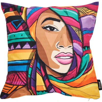 Abbildung von done. Dekokissen &quot;Velour Print Winnie&quot;, Beidseitig bedruckte Kissenhüle ohne Füllung, 1 Stück
