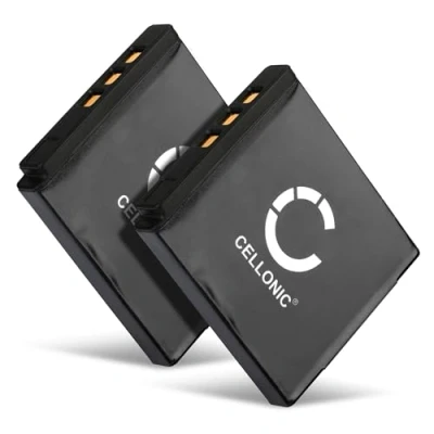 Abbildung von CELLONIC 2X D Li68 Li122 Akku kompatibel mit Pentax Q Q7 Q10 S1, Optio VS20 S12 S10 A40 A36, Ricoh WG M2 3.6V 3.7V 750mAh