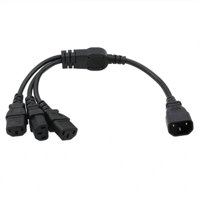 Abbildung von HangTon IEC320 Power Splitter Kabel Einzel C14 bis 3 x C13 10A 250V Verlängerungskabel 12 Zoll für UPS USV PDU Computer PC