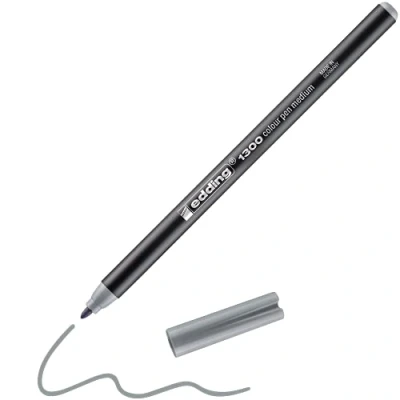 Abbildung von 5 x edding Fasermaler 1300 color pen silbergrau