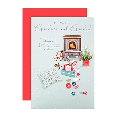 Abbildung von Hallmark 25559414 Weihnachtskarte für Oma und Großvater, klassisch, illustriertes Design.