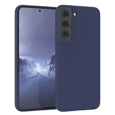 Abbildung von EAZY CASE Premium Silikon Handyhülle kompatibel mit Samsung Galaxy S22 5G, Slimcover Kameraschutz und Innenfutter, Silikonhülle, Schutzhülle, Bumper, Handy Case, Hülle, Softcase, Nacht Blau
