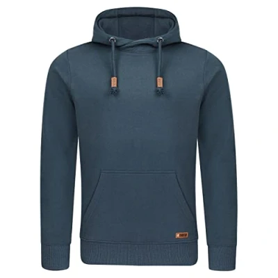 Abbildung von riverso Kapuzenpullover Herren Hoodie RIVJulian Regular Fit Longsleeve Sweatshirt mit Cross Over Kragen und Kängurutasche