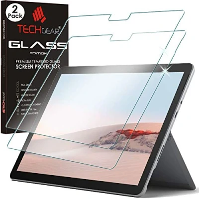 Abbildung von TECHGEAR 2 Stück Glas kompatibel mit Microsoft Surface Go, Go 2, 3, 4 Schutzfolie Anti Kratzer Schutzabdeckung [Original gehärtetes Glas]