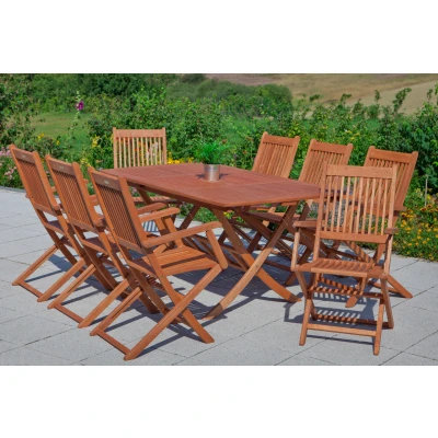 Abbildung von MERXX Garten Essgruppe &quot;&quot;Rio&quot;&quot;, (Set, 7 tlg., Geöltes Eukalyptusholz), Ausziehtisch:, klappbar LxB: 110 160 x 90 cm