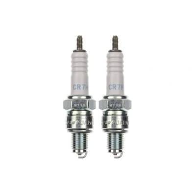 Abbildung von 2x Zündkerze CR7HS Zündkerzen Set 2 Stück für Motorrad/Roller/Scooter kompatibel UR2AC UR3AC UR3AS