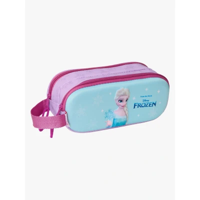 Abbildung von Safta FROZEN 3D Doppelmäppchen für Kinder, ideal Kinder im Schulalter, bequem und vielseitig, Qualität Widerstandsfähigkeit, 21 x 6 8 cm, Himmelblau/Rosa, M, Casual