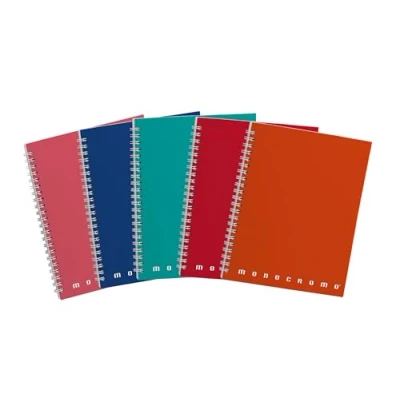 Abbildung von Pigna 02155604M Heft A5 Spiralbindung ohne Löcher und Mikroperforation, 70 Blatt, 5 Hefte
