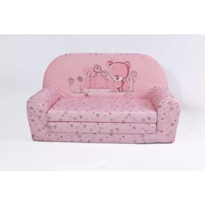 Abbildung von FORTISLINE Kindersofa Mini ausklappbar 40x78x45cm für Kinder 2in1 Kindercouch Schlafcouch aus Schaumstoff Abnehmbarer Bezug Viele Motive