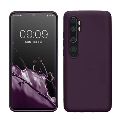 Abbildung von kwmobile Case kompatibel mit Xiaomi Mi Note 10 / Pro Hülle Schutzhülle aus Silikon metallisch schimmernd Handyhülle Metallic Brombeere