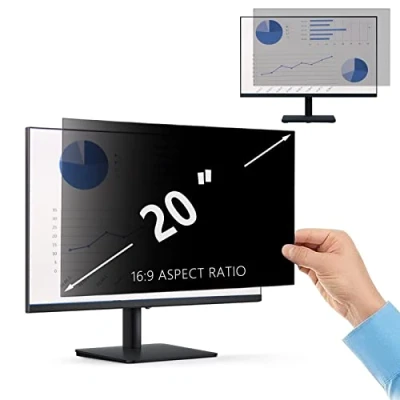 Abbildung von PaceBid 20 Zoll 16:9 Desktop Privacy Filter I Blickschutzfilter für Computer Widescreen Monitor Screen Filter, Anti Glare, Blocks 96% UV, Scratch,