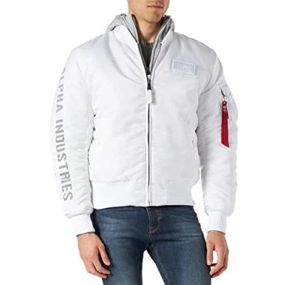 Abbildung von Alpha Industries Herren MA 1 D Tec SE Bomberjacke, White/Reflective, M