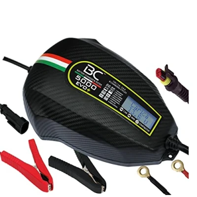 Abbildung von BC Battery Controller 5000 EVO+, Digitales Batterieladegerät und Erhaltungsladegerät mit LCD, Batterie Ladesystem Prüfgerät für alle 12V Blei Säure Autobatterien Motorradbatterien, 5A/1A