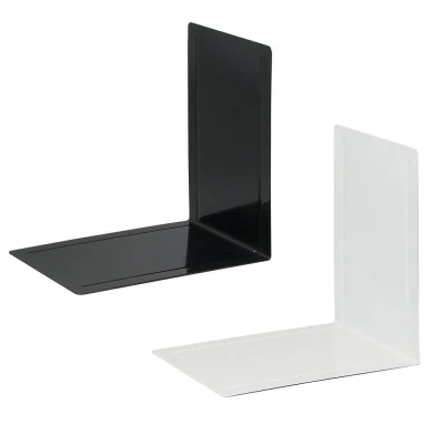 Abbildung von MAUL Buchstütze Registraturstütze aus Metall (2er Pack) Bücherhalter, Organzier für Kinder, Bücher, Büro, Regal Bücherstütze stabilem im stilvollen Design 24x16x24cm Grau