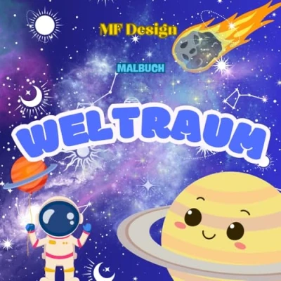 Abbildung von Weltraum Malbuch für Kinder: Entdecke das Universum mit 50 Seiten voller Raketen, Planeten und Astronauten! (Coloring Books For Kids)