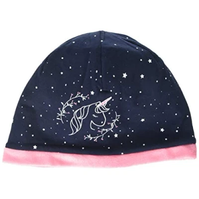 Abbildung von maximo Baby Mädchen aus Jersey mit Einhorn Mütze, Blau (Navy/Ebloom 4864), (Herstellergröße: 49/51)