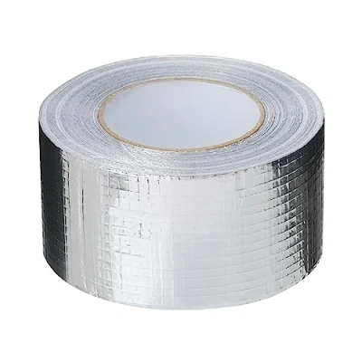 Abbildung von PROFIVENT.DE VERSTÄRKTES ALUMINIUMBAND Hitzebeständiges Wasserdichtes Alu Klebeband zum Reparieren von Metalloberflächen Dampfsperre netzverstärkt Belüftung Isolierung (48mm/45m)