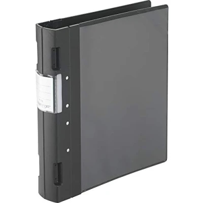 Abbildung von Wedo 5818001 Ordner Ergogrip Präsentationsordner (A4, 4 Ringmechanik, Kunststoff, 31,3 x 5,6 28,0 cm) schwarz
