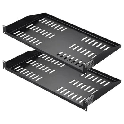 Abbildung von VEVOR 2 x 1U Server Rack Regal, 254 mm Tiefe, 22,7 kg maximale Tragfähigkeit, belüftet, freitragend oder wandmontiert, Regal mit Ablage, Gute Luftzirkulation für 48,3 cm Netzwerkschrank