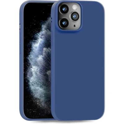 Abbildung von MyGadget Hülle kompatibel mit iPhone 11 Pro robuste Handyhülle TPU Case Slim Silikonhülle Back Cover Kratzfest Schutzhülle matt Dunkelblau