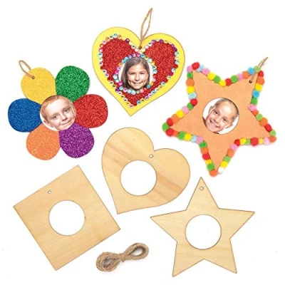 Abbildung von Baker Ross hölzerne Fotorahmen, für Kinder Kunsthandwerksprojekte (10 Stück).