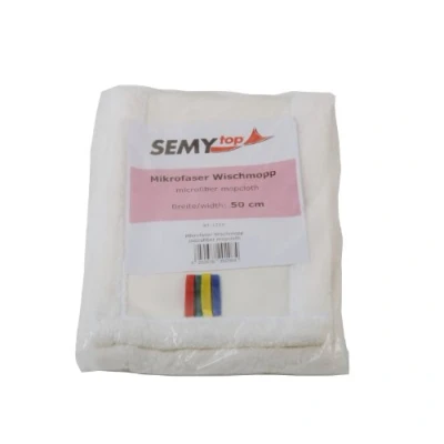 Abbildung von Semy Top Mikrofaser Wischmopp, weiß 50 cm, 5er Pack (5 x 1 Stück)