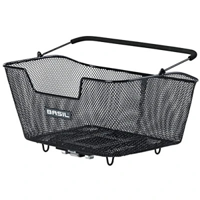 Abbildung von Basil Unisex Erwachsene Base M Fahrradkorb, schwarz, 10 Kg