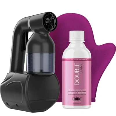 Abbildung von MineTan Bronze Babe Bräunungsspray Set, tragbar, mit Bräunungslösung, Schwarz