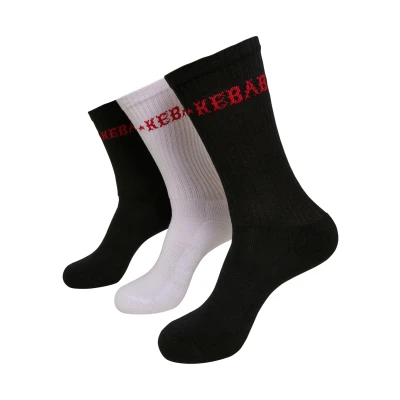 Abbildung von Mister Tee Kebab Socks 3 PACK Socken, Damen, Größe: 43 46, Black/white