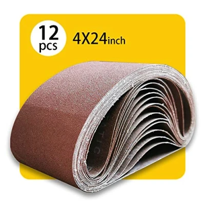 Abbildung von 100mm x 610mm Premium Schleifband Set 12 Stück, Körnung 80/120/150, für Bandschleifer