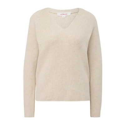 Abbildung von s.Oliver Manches Raglan Strickpullover, Damen, Größe: 46, Beige