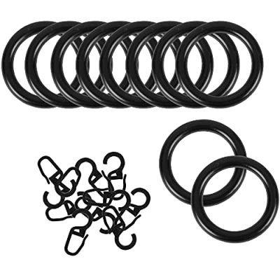 Abbildung von Gardinenstangenhalter, Bestlivings, Gardinenstange bis 28mm Ø, (50 St), Gardinenringe Ø40mm (Innendurchmesser) inkl. Faltenleghaken