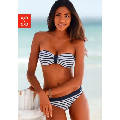 Abbildung von Venice Beach Summer Bikinitop weißmarinegestreift, Damen, Größe: 36xC/D, Weiß marine gestreift