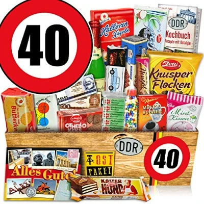 Abbildung von Suessigkeiten Box + DDR Geschenk Geburtstag 40 Geburtstags Onkel