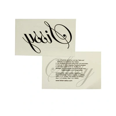 Abbildung von Sissy Schrift Tattoo Schriftzug in schwarz Kinky Fetish Temporary (5 x Tattoo)