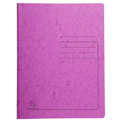 Abbildung von Exacompta Ref. 240227E Karton mit 25 Heftmappen aus Glanzkarton 355 g/m² bedruckter Deckel FSC® zertifizierter Mappe Maße 24 x 32 cm für DIN A4 rosa