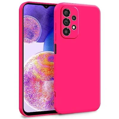 Abbildung von MyGadget Hülle für Samsung Galaxy A23 5G Zweilagige Handyhülle mit Kameraschutz Cover Innenfutter &amp; Silikon außen Pink