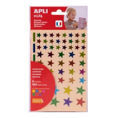 Abbildung von APLI Kids 18396 Beutel Gomets Sterne bunt metallic permanent 6 Blätter