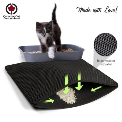 Abbildung von Canadian Cat Company Katzentoilette Zaubermatte anthrazit, Premium Katzenstreu Matte große Katzenklo als Vorleger für