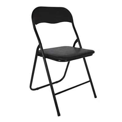 Abbildung von Spetebo Metall Klappstuhl m. Kunststoffpolster schwarz