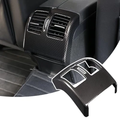 Abbildung von DIYUCAR ABS Kohlefaser Chrom Auto hinten Klimaanlage Auslass Entlüftung Abdeckung Trim Aufkleber für Benz C Klasse W204 2008 2013