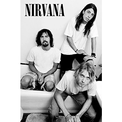 Abbildung von Close Up Nirvana Poster Bathroom (61cm x 91,5cm) + 2 St. Schwarze Posterleisten mit Aufhängung