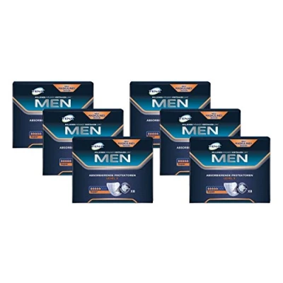 Abbildung von Tena Men Level 3 Inkontinenzeinlagen für Männer mit mittlerer Blasenschwäche / Inkontinenz, Vorteilspack 6er Pack (6 x 8 Stück)