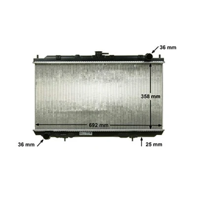 Abbildung von MAHLE ORIGINAL CR 1489 000S Kühler, Motorkühlung 360mm 705mm 16mm Schaltgetriebe Kühlrippen gelötet NISSAN: Almera II Schrägheck, Primera Kombi