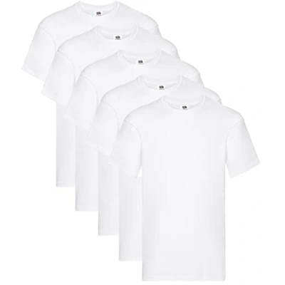 Abbildung von Fruit of the Loom Herren Original T. T Shirt, weiß, 4XL (5er Pack)