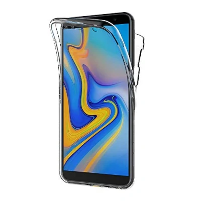 Abbildung von AICEK Samsung Galaxy J6 Plus Hülle, 360Full Body Transparent Silikon Schutzhülle für Case Durchsichtige TPU Bumper Handyhülle (6,0 Zoll)