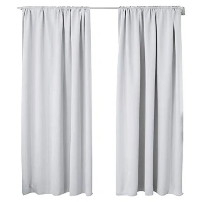 Abbildung von WOLTU 2er Set Gardinen Vorhang Blickdicht Kräuselband für Schiene, 250 g/m² Schwere Verdunklungsvorhänge Thermovorhang kälteschutz lichtdicht Wohnzimmer Kinderzimmer, 135x225 cm Grauweiß