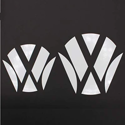 Abbildung von Finest Folia Emblem Ecken Inlays Folie Aufkleber passgenau K006/K007 (Weiß Glanz)